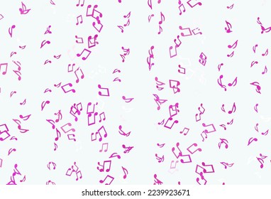 Fondo vectorial de color claro con símbolos musicales. Ilustración abstracta moderna con teclas de melodía. Diseño moderno para tapices.