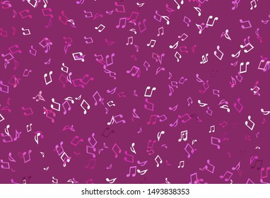Light colorful vector pattern with music elements. Isolated colorful music keys on abstract background. Pattern for school ad, booklets.