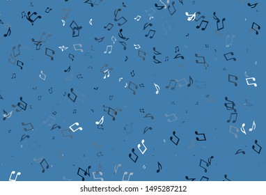 Light colorful vector pattern with music elements. Decorative design in abstract style with music shapes. Pattern for festival leaflets.