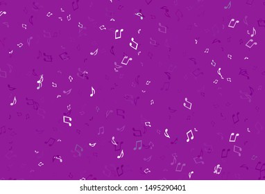 Light colorful vector pattern with music elements. Isolated colorful music keys on abstract background. Pattern for websites of musitians.