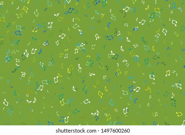 Light colorful vector pattern with music elements. Isolated colorful music keys on abstract background. Template for fasion magazines.