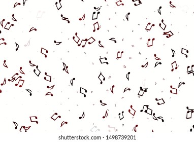 Light colorful vector pattern with music elements. Shining illustration of colorful gradient music notes. Pattern for school ad, booklets.