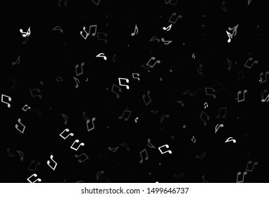 Light colorful vector pattern with music elements. Shining illustration of colorful gradient music notes. Pattern for festival leaflets.