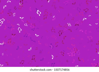 Light colorful vector pattern with music elements. Decorative design in abstract style with music shapes. Template for fasion magazines.