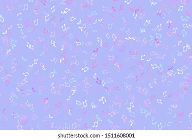 Light colorful vector pattern with music elements. Modern abstract illustration with melody keys. Pattern for school ad, booklets.