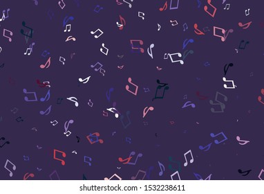 Light colorful vector pattern with music elements. Shining illustration of colorful gradient music notes. Pattern for websites of musitians.