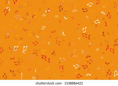 Light colorful vector pattern with music elements. Isolated colorful music keys on abstract background. Pattern for school ad, booklets.