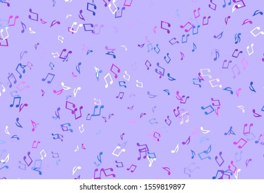 Light colorful vector pattern with music elements. Shining illustration of colorful gradient music notes. Pattern for websites of musitians.