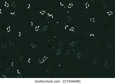 Light colorful vector pattern with music elements. Isolated colorful music keys on abstract background. Template for fasion magazines.