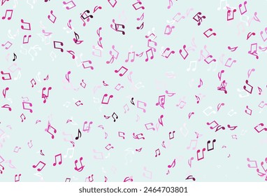 Light colorful vector pattern with music elements. Shining illustration of colorful gradient music notes. Pattern for festival leaflets.