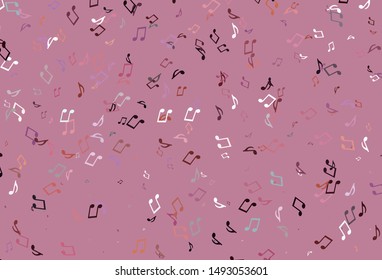 Light colorful vector template with musical symbols. Modern abstract illustration with melody keys. Pattern for websites of musitians.