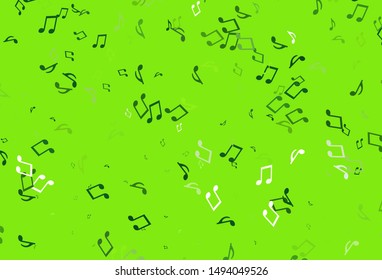 Light colorful vector template with musical symbols. Shining illustration of colorful gradient music notes. Modern design for wallpapers.