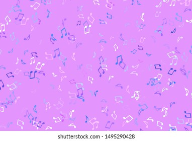 Light colorful vector template with musical symbols. Abstract illustration with colorful symbols of melody. Pattern for websites of musitians.
