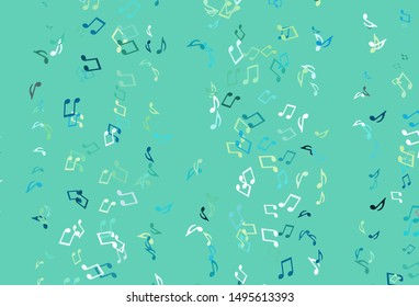 Light colorful vector template with musical symbols. Decorative design in abstract style with music shapes. Modern design for wallpapers.