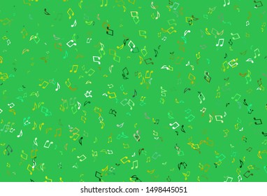 Light colorful vector template with musical symbols. Modern abstract illustration with melody keys. Pattern for school ad, booklets.
