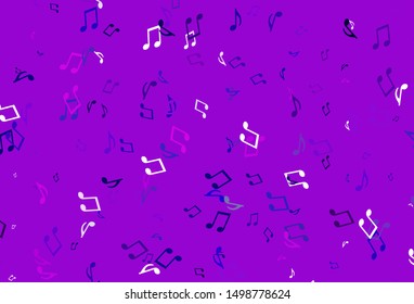 Light colorful vector template with musical symbols. Isolated colorful music keys on abstract background. Modern design for wallpapers.