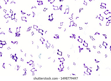 Light colorful vector template with musical symbols. Modern abstract illustration with melody keys. Pattern for festival leaflets.