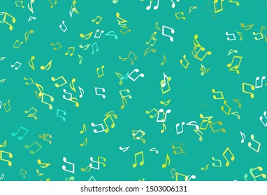 Light colorful vector template with musical symbols. Shining illustration of colorful gradient music notes. Modern design for wallpapers.