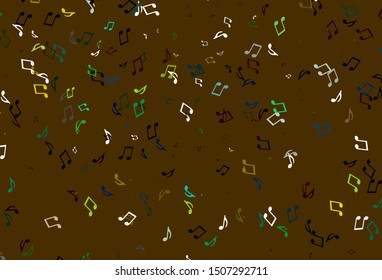 Light colorful vector template with musical symbols. Modern abstract illustration with melody keys. Pattern for festival leaflets.