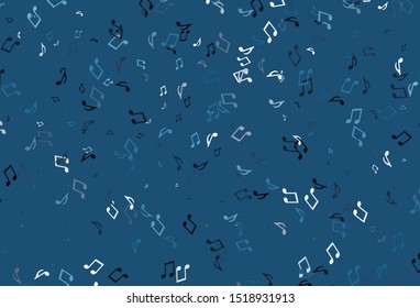 Light colorful vector template with musical symbols. Shining illustration of colorful gradient music notes. Pattern for festival leaflets.