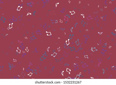 Light colorful vector template with musical symbols. Isolated colorful music keys on abstract background. Modern design for wallpapers.