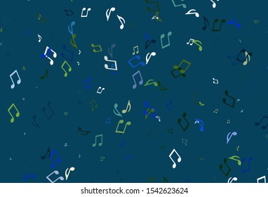 Light colorful vector template with musical symbols. Decorative design in abstract style with music shapes. Modern design for wallpapers.