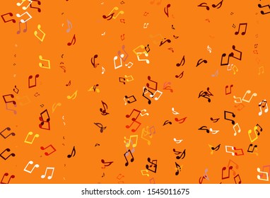 Light colorful vector template with musical symbols. Decorative design in abstract style with music shapes. Template for fasion magazines.