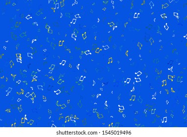 Light colorful vector template with musical symbols. Isolated colorful music keys on abstract background. Pattern for websites of musitians.