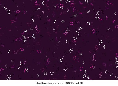 Light colorful vector template with musical symbols. Isolated colorful music keys on abstract background. Modern design for wallpapers.