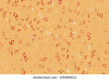 Light colorful vector texture with musical notes. Decorative design in abstract style with music shapes. Pattern for school ad, booklets.