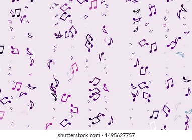 Light colorful vector texture with musical notes. Decorative design in abstract style with music shapes. Modern design for wallpapers.