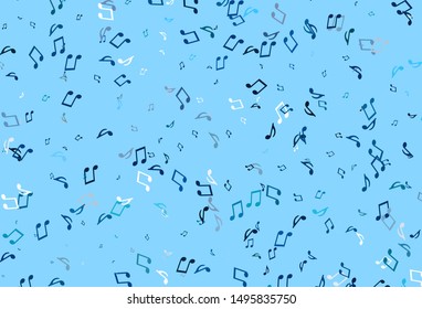 Light colorful vector texture with musical notes. Decorative design in abstract style with music shapes. Pattern for festival leaflets.