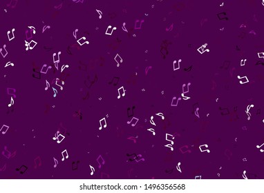 Light colorful vector texture with musical notes. Isolated colorful music keys on abstract background. Pattern for school ad, booklets.
