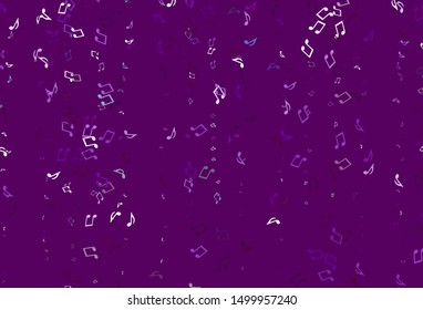 Light colorful vector texture with musical notes. Isolated colorful music keys on abstract background. Modern design for wallpapers.