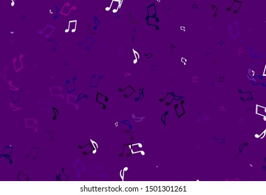 Light colorful vector texture with musical notes. Modern abstract illustration with melody keys. Pattern for websites of musitians.
