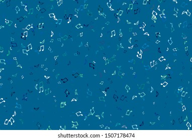 Light colorful vector texture with musical notes. Decorative design in abstract style with music shapes. Pattern for festival leaflets.