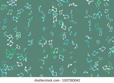 Light colorful vector texture with musical notes. Abstract illustration with colorful symbols of melody. Pattern for websites of musitians.