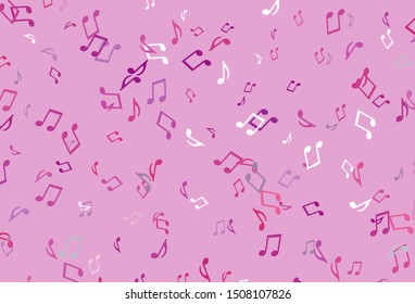 Light colorful vector texture with musical notes. Abstract illustration with colorful symbols of melody. Pattern for websites of musitians.