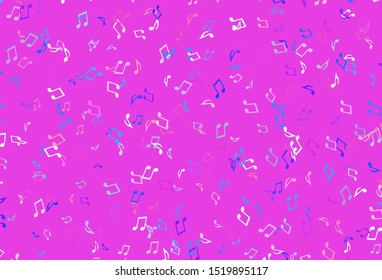 Light colorful vector texture with musical notes. Abstract illustration with colorful symbols of melody. Pattern for school ad, booklets.