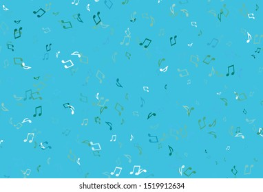 Light colorful vector texture with musical notes. Shining illustration of colorful gradient music notes. Pattern for websites of musitians.