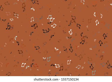 Light colorful vector texture with musical notes. Abstract illustration with colorful symbols of melody. Template for fasion magazines.