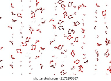 Textura vectorial de color claro con notas musicales. Ilustración brillante de notas musicales de gradiente colorido. Plantilla para revistas de moda.