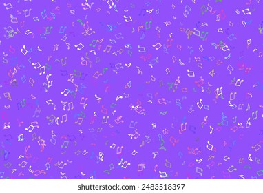 Light colorful vector texture with musical notes. Isolated colorful music keys on abstract background. Pattern for websites of musitians.