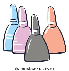 Colores claros nailpolizar ilustración vectorial en fondo blanco 