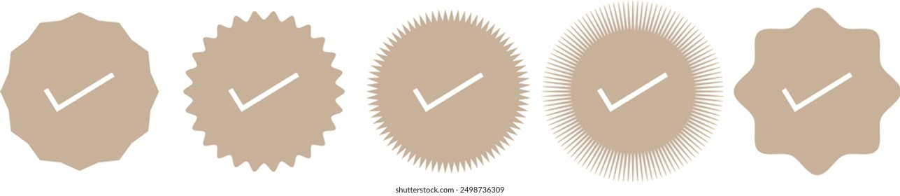  Light colour Verified badge line   icon vector  set eps 10