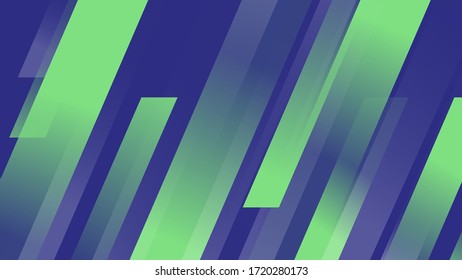 Fondo abstracto geométrico claro con líneas diagonales, rayas de colores verde y azul con degradado