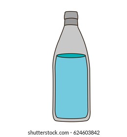 light coloured silhouette with bottle of water vector illustration