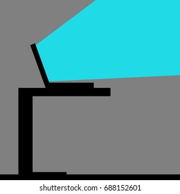 Light Comes out of a Laptop in a Dark Room, Concept - Possibilities, Knowledge, Loneliness