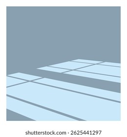 Light coming through window is creating geometric shapes on a wall