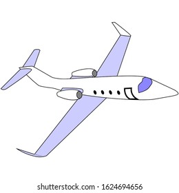 Light commercial passenger aircraft. Vector.